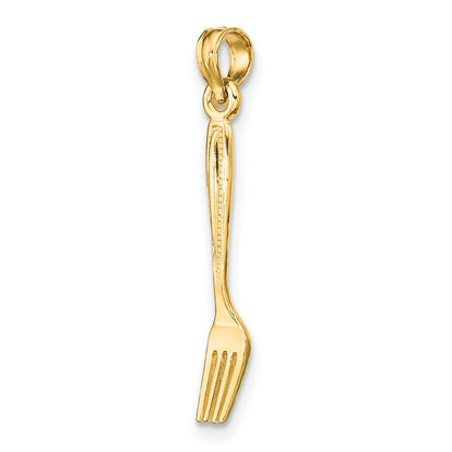 10K 3-D Polished Table Fork Charm