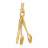 10K 3-D Moveable Knife / Fork / Spoon Charm