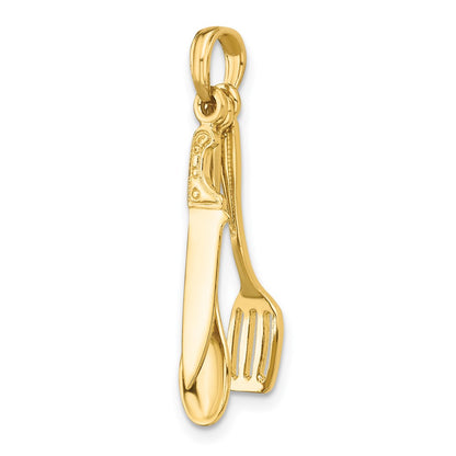10K 3-D Moveable Spatula / Spoon / Knife Charm