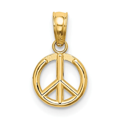 10k 3-D Mini Peace Sign Charm