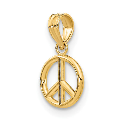 10k 3-D Mini Peace Sign Charm