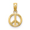 10k 3-D Mini Peace Sign Charm