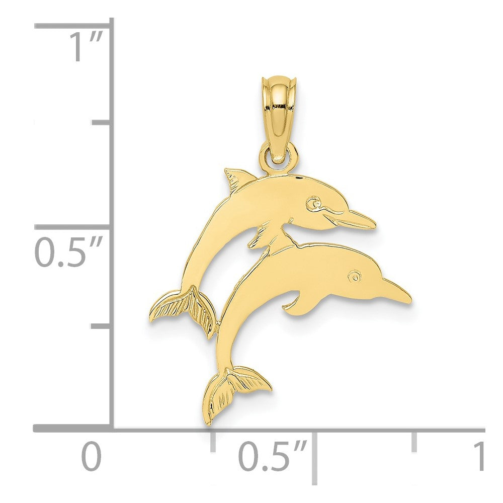 10K Double Dolphins Charm