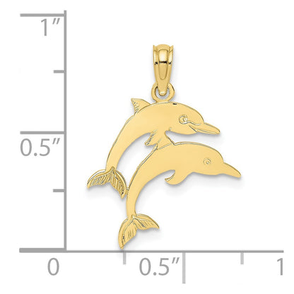 10K Double Dolphins Charm