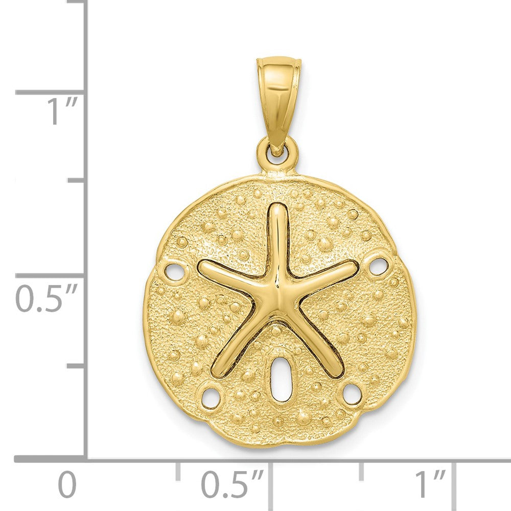 10K Cut-out Large Sand Dollar with Starfish Charm