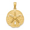 10K Cut-out Large Sand Dollar with Starfish Charm