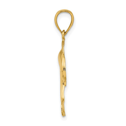 10K Polished Dolphin Jumping Charm