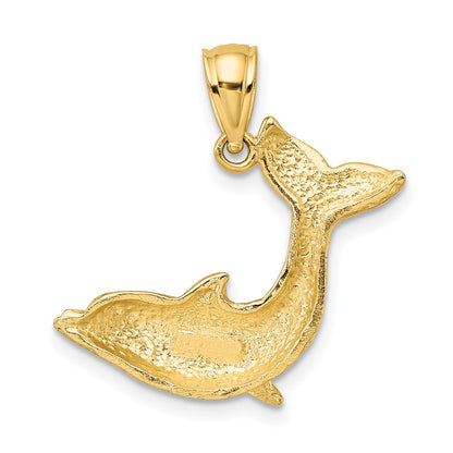 10K Textured Dolphin Jumping Charm