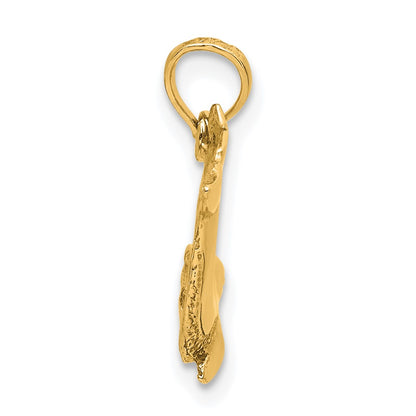 10K Textured Dolphin Jumping Charm