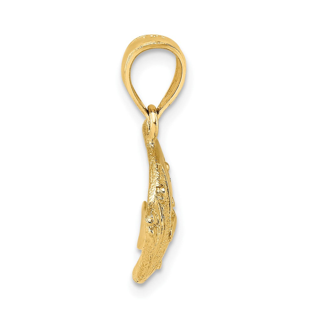 10k Polished Banner Fish Charm