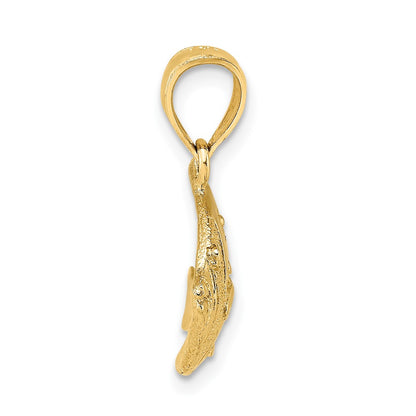 10k Polished Banner Fish Charm