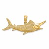 10K Large 2-D Textured Marlin Fish Charm