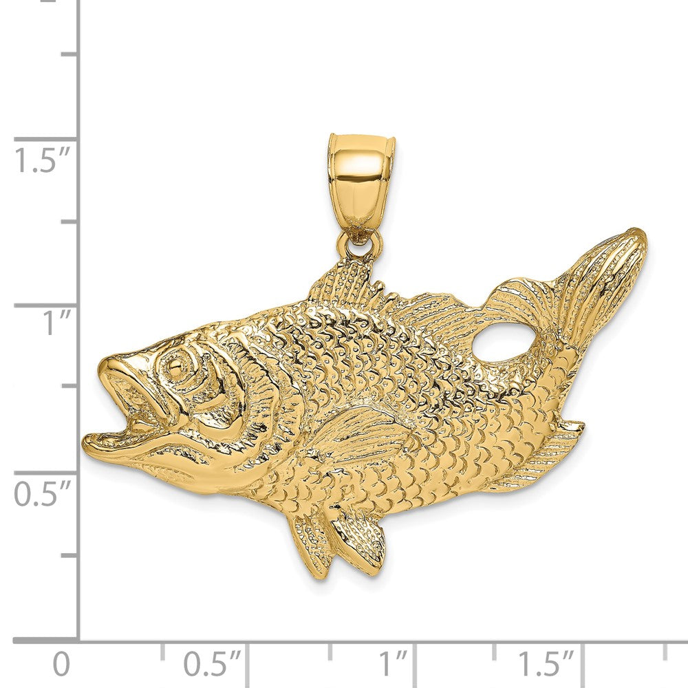 10K Large Open Mouth Bass Fish Charm