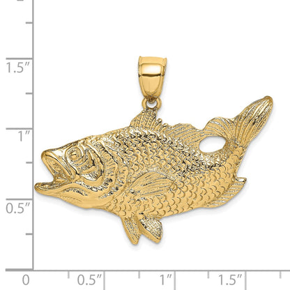 10K Large Open Mouth Bass Fish Charm