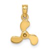 10K 3-D Polished Mini Three Blade Propeller Charm