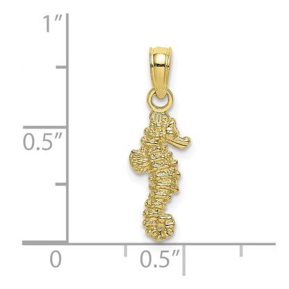 10K 3-D Mini Seahorse Charm