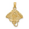 10K 2-D Stingray Charm