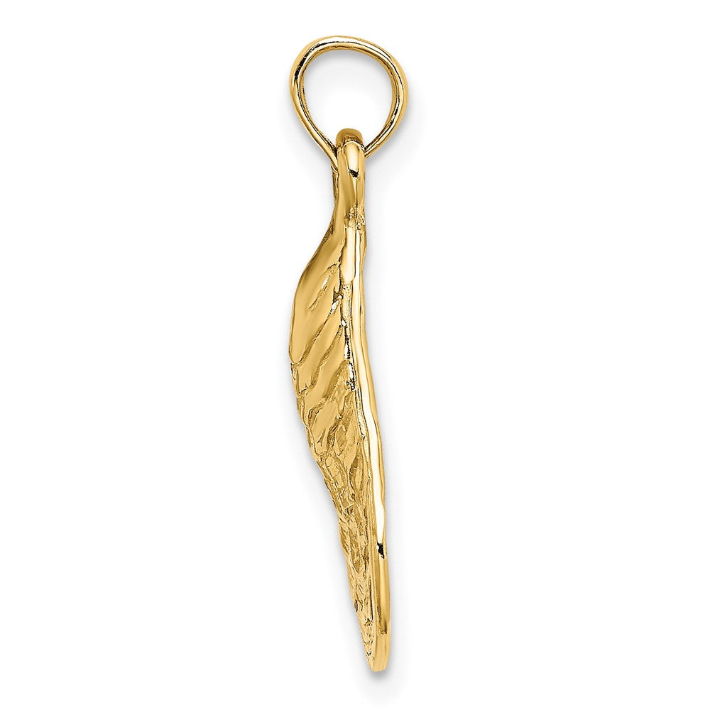 10K 2-D Textured and Polished Oyster Shell Charm