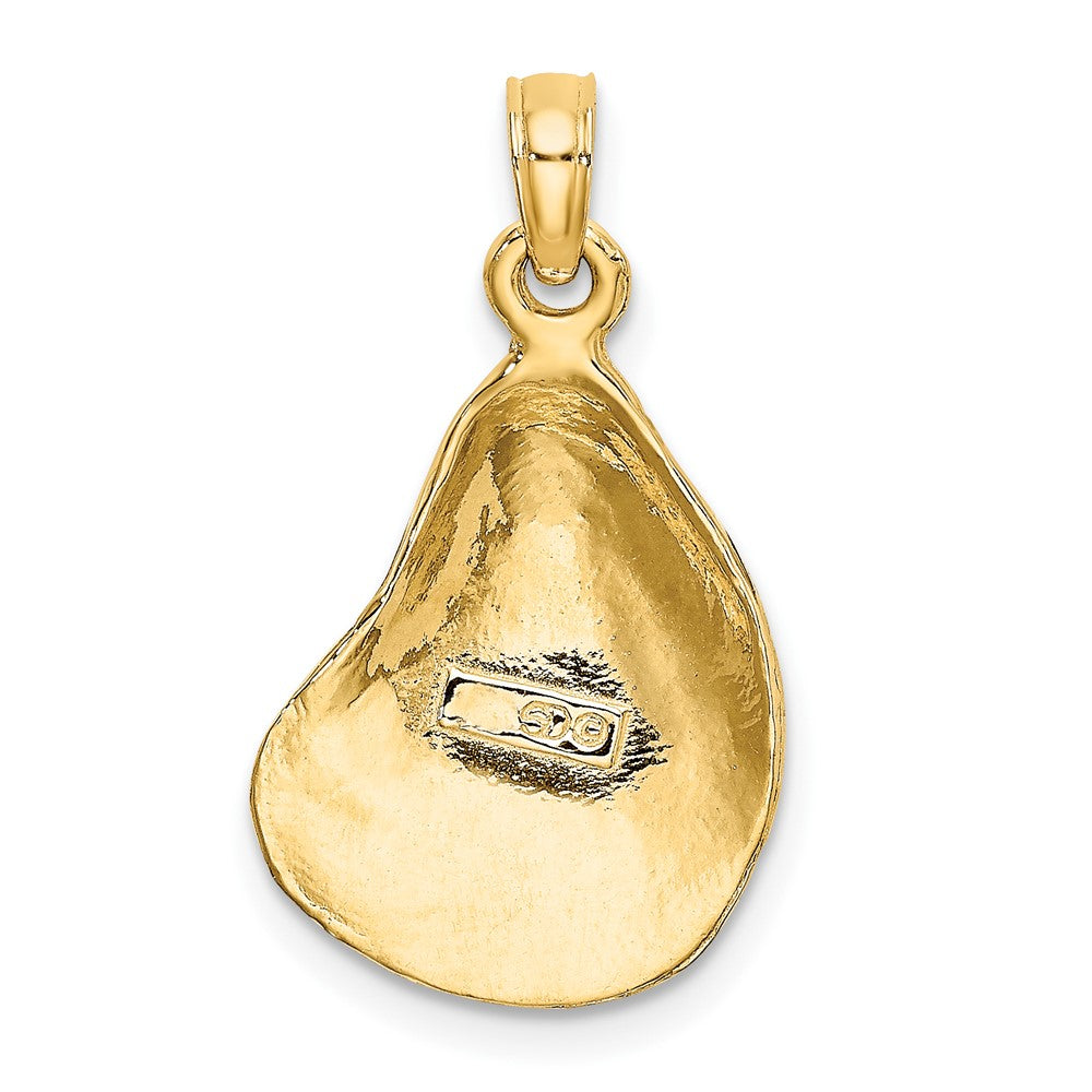 10K 2-D Textured and Polished Oyster Shell Charm