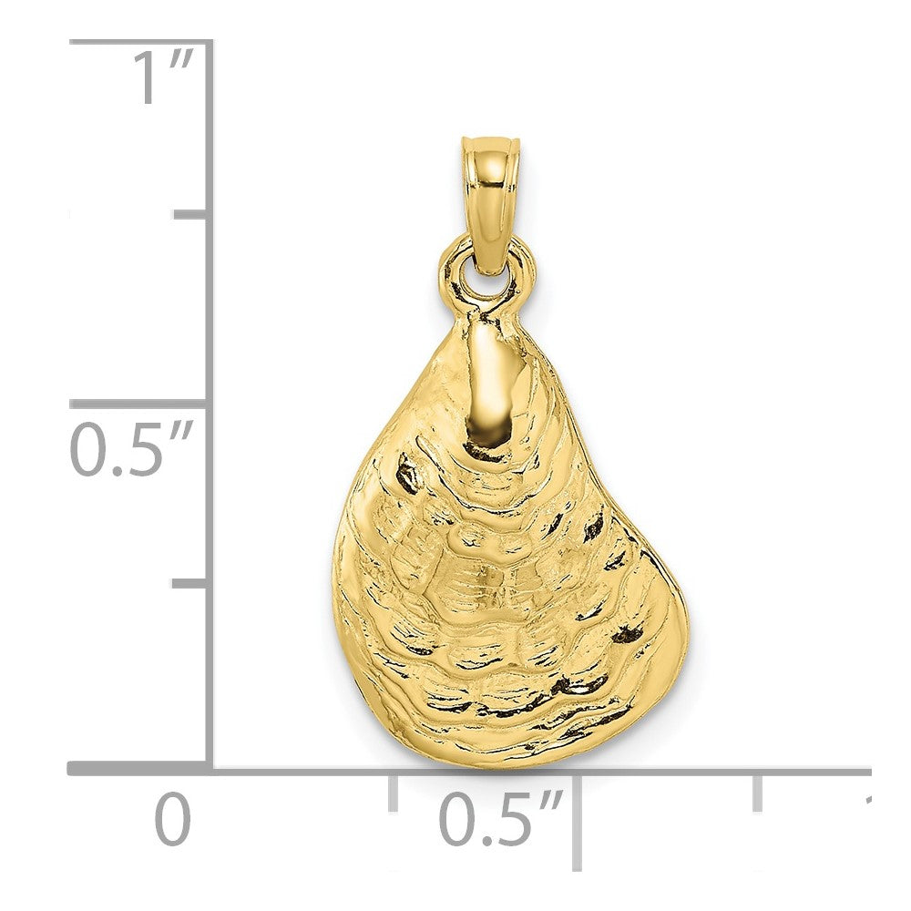 10K 2-D Textured and Polished Oyster Shell Charm