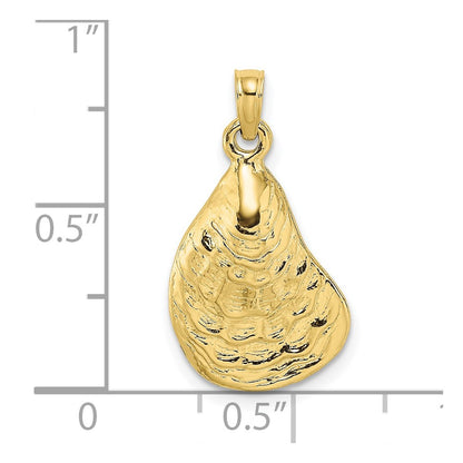 10K 2-D Textured and Polished Oyster Shell Charm