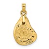 10K 2-D Textured and Polished Oyster Shell Charm