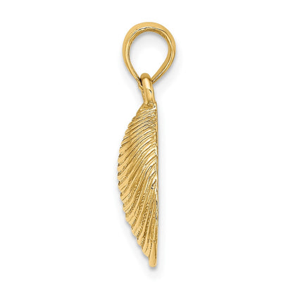10K Textured 2-D Clam Shell Charm