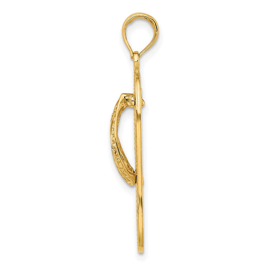 10K Cut-out Multi Starfish Flip-Flop Charm