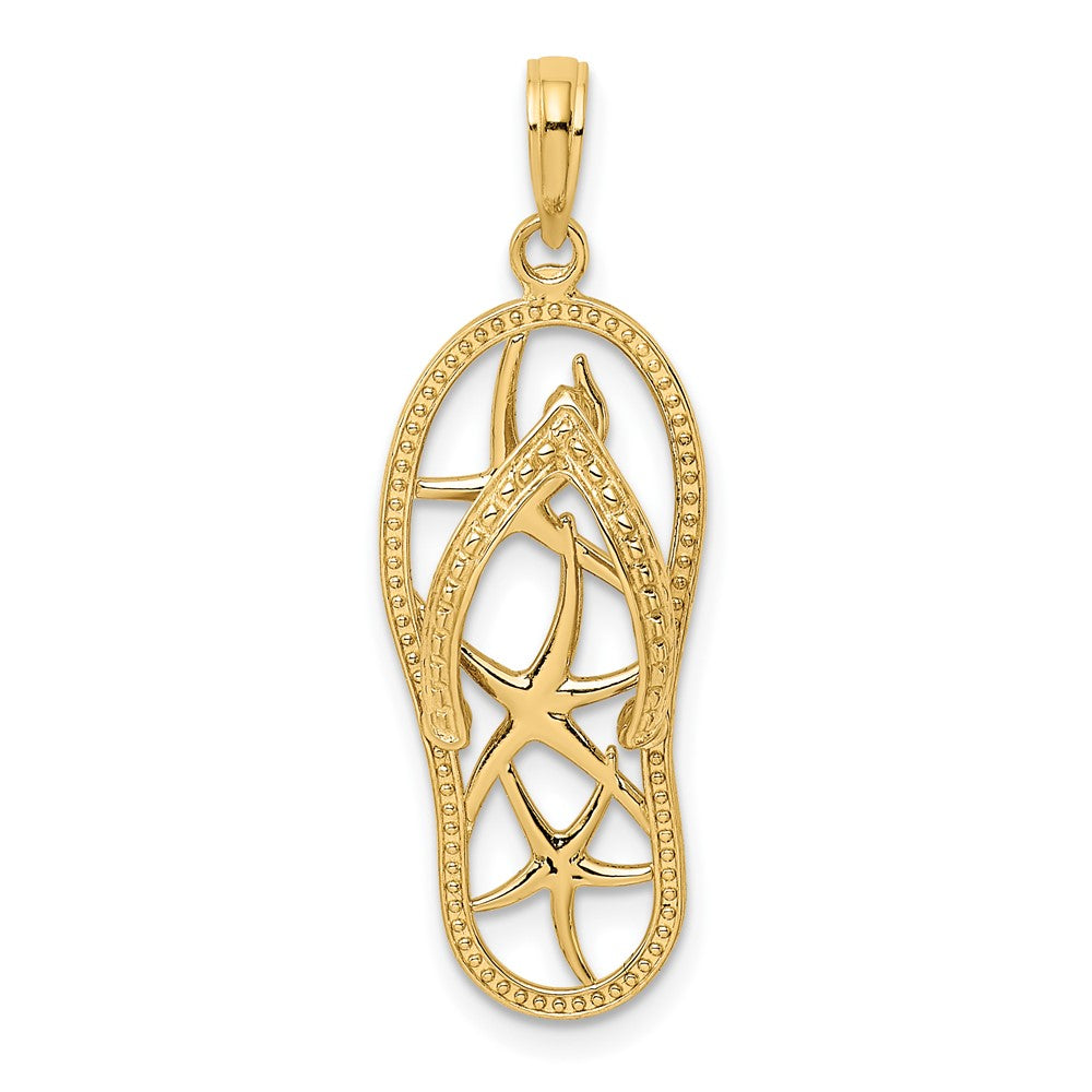 10K Cut-out Multi Starfish Flip-Flop Charm