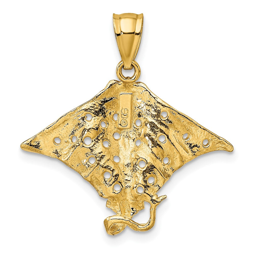 10K 2-D Spotted Eagle Ray with Holes Charm
