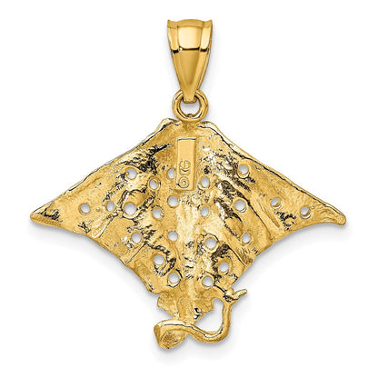 10K 2-D Spotted Eagle Ray with Holes Charm