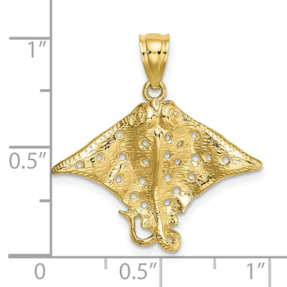 10K 2-D Spotted Eagle Ray with Holes Charm