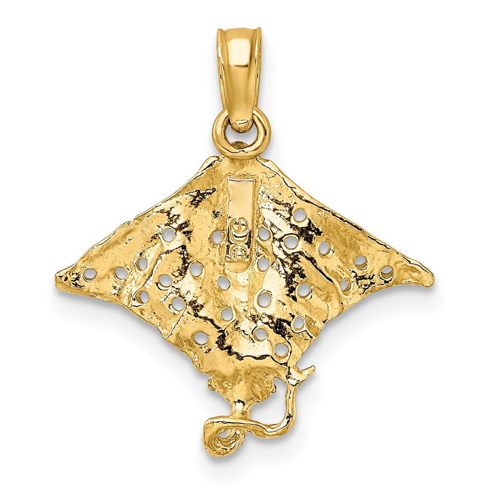 10K 2-D Spotted Eagle Ray with Holes Charm