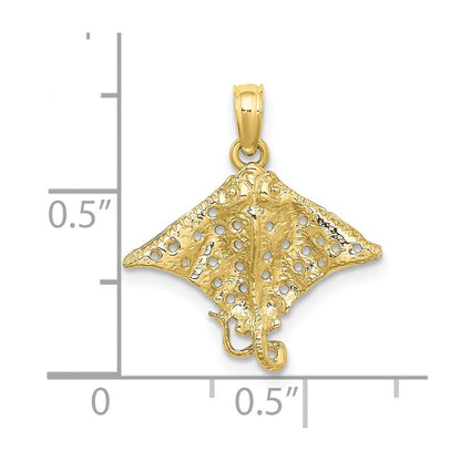 10K 2-D Spotted Eagle Ray with Holes Charm