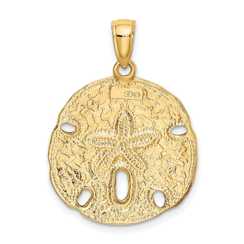 10K Polished Cut-out Large Sand Dollar Charm