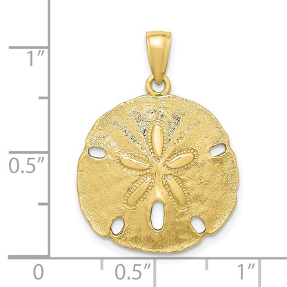 10K Polished Cut-out Large Sand Dollar Charm