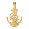 10K Large 2-D Anchor with Ships Wheel and Rope Charm