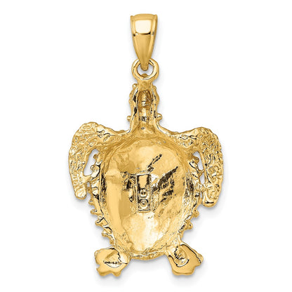 10K 2-D Sea Turtle with Spiny Shell Charm