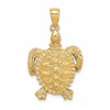 10K 2-D Sea Turtle with Spiny Shell Charm