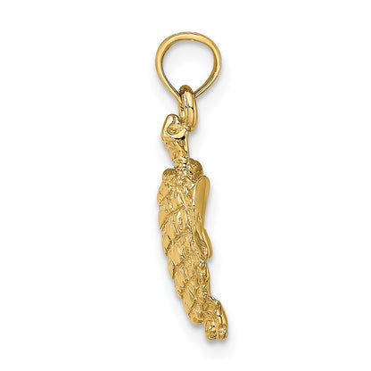 10K Textured Sea Turtle Charm