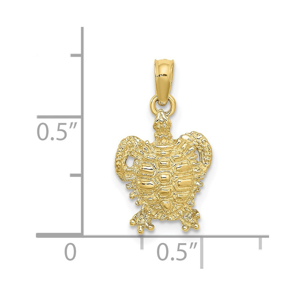 10K 2-D Sea Turtle with Spiny Shell Charm