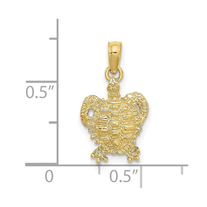 10K 2-D Sea Turtle with Spiny Shell Charm