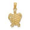 10K 2-D Sea Turtle with Spiny Shell Charm