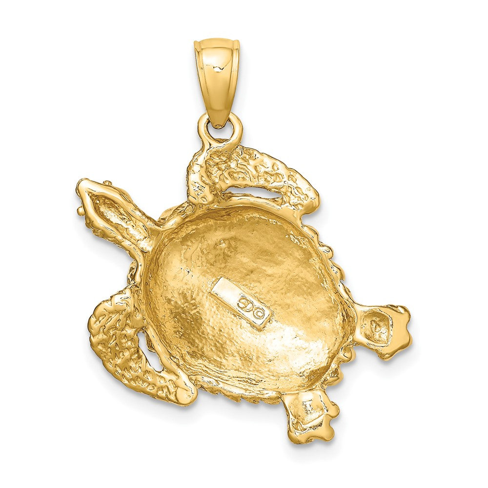 10K Large Textured Sea Turtle Charm