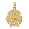 10K Textured Sand Dollar Charm