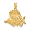 10K Polished Engraved Butterfly Fish Charm