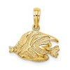 10K Polished Engraved Banner Fish Charm