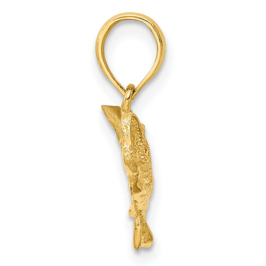 10K 2-D Bass Fish with Tail Up Charm