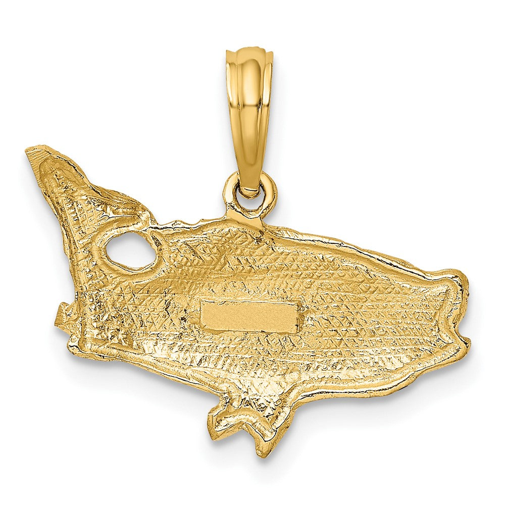 10K 2-D Bass Fish with Tail Up Charm