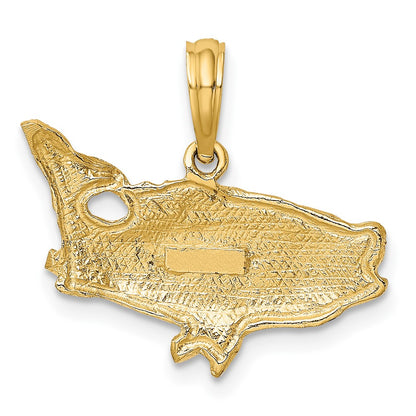 10K 2-D Bass Fish with Tail Up Charm